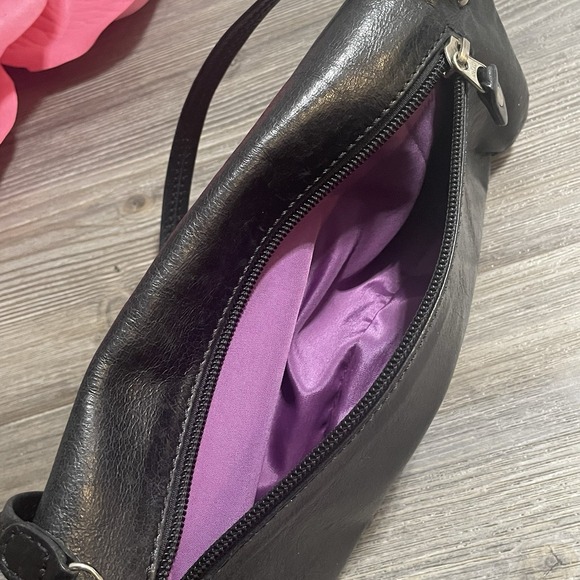 TANO Black Convertible Fold Over Clutch Wristlet Shoulder Bag - Picture 14 of 14